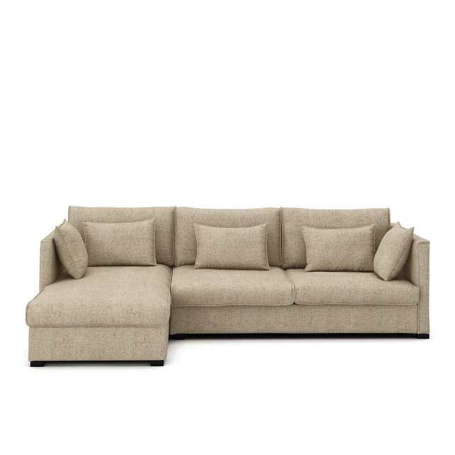 Γωνιακός καναπές με λινή ταπετσαρία με κηλίδες, Camille