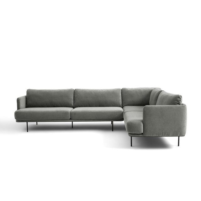 Γωνιακός καναπές με ταπετσαρία από βελούδο Antoine, σχεδίασης E.Gallina