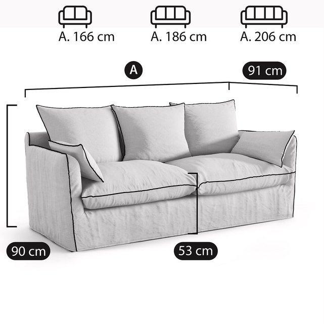 Καναπές με τεχνολογία Bultex από χοντρό λινό ύφασμα, Odna