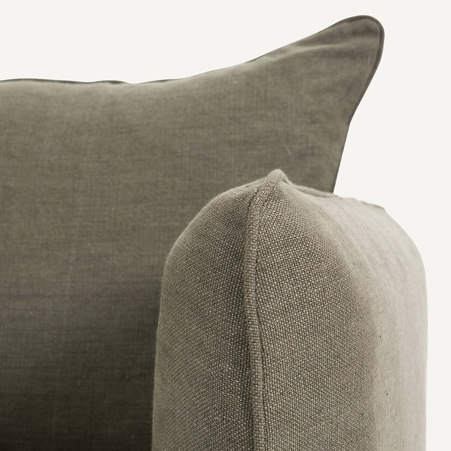 Πολυθρόνα XL από χοντρό λινό ύφασμα stonewashed, Neo Chiquito