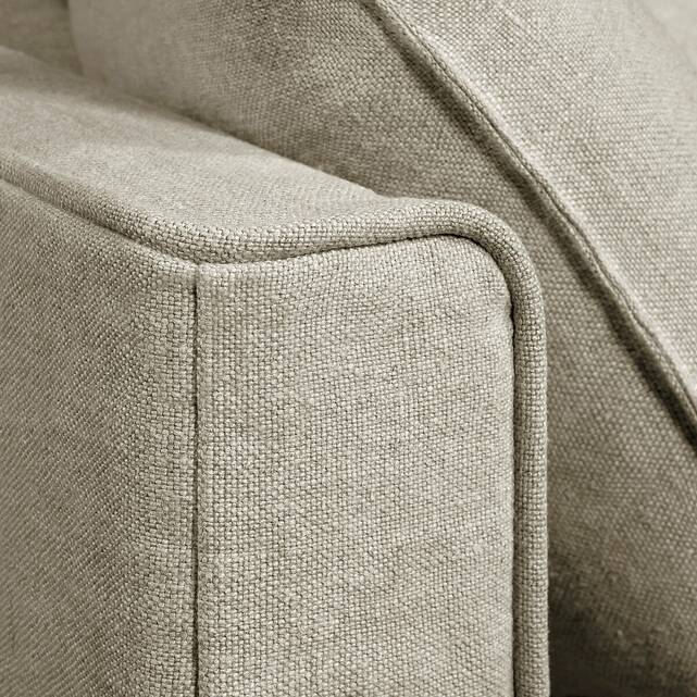 Γωνιακός καναπές από χοντρό λινό ύφασμα stonewashed, Camille
