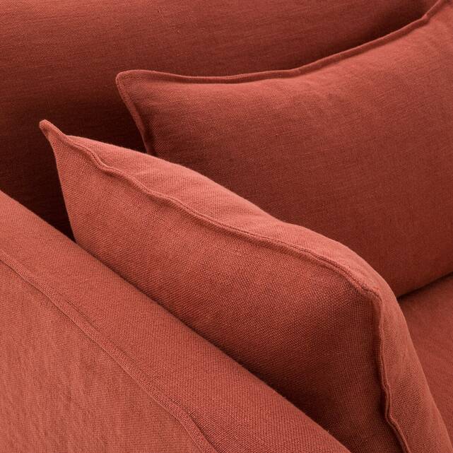 Καναπές από χοντρό λινό ύφασμα stonewashed, Camille