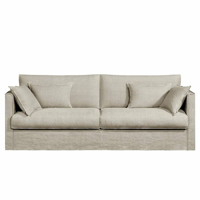 Καναπές από χοντρό λινό ύφασμα stonewashed, Camille