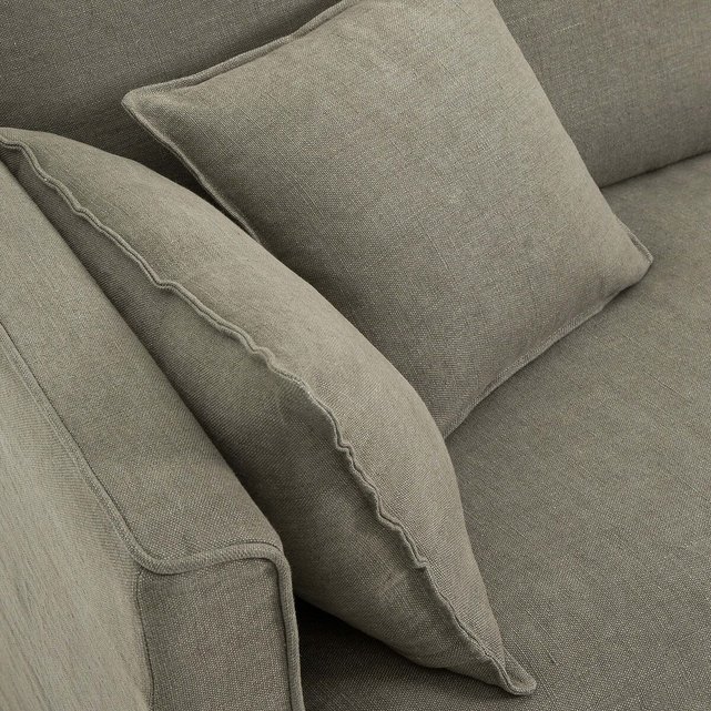 Πτυσσόμενος καναπές από χοντρό λινό ύφασμα stonewashed, Camille