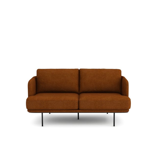 Διθέσιος καναπές με μελανζέ ταπετσαρία και ψαθωτή ύφανση Antoine, σχεδίασης E. Gallina