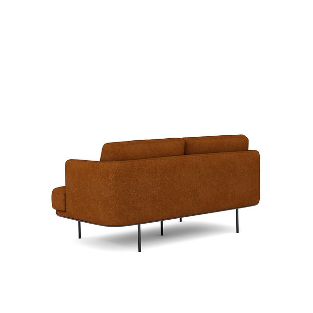Διθέσιος καναπές με μελανζέ ταπετσαρία και ψαθωτή ύφανση Antoine, σχεδίασης E. Gallina