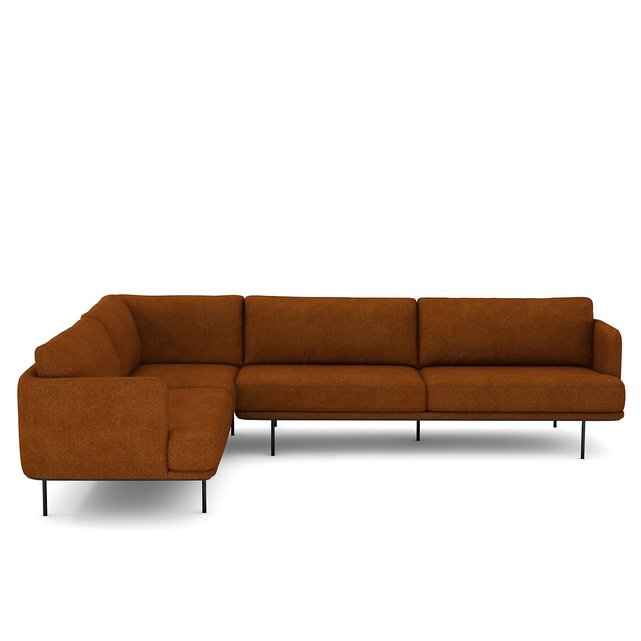Γωνιακός καναπές με μελανζέ ψαθωτή ταπετσαρία, Antoine