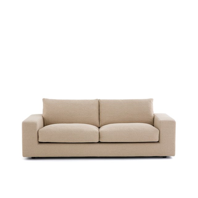 Πτυσσόμενος τριθέσιος καναπές-κρεβάτι με μπουκλέ ταπετσαρία, Skander