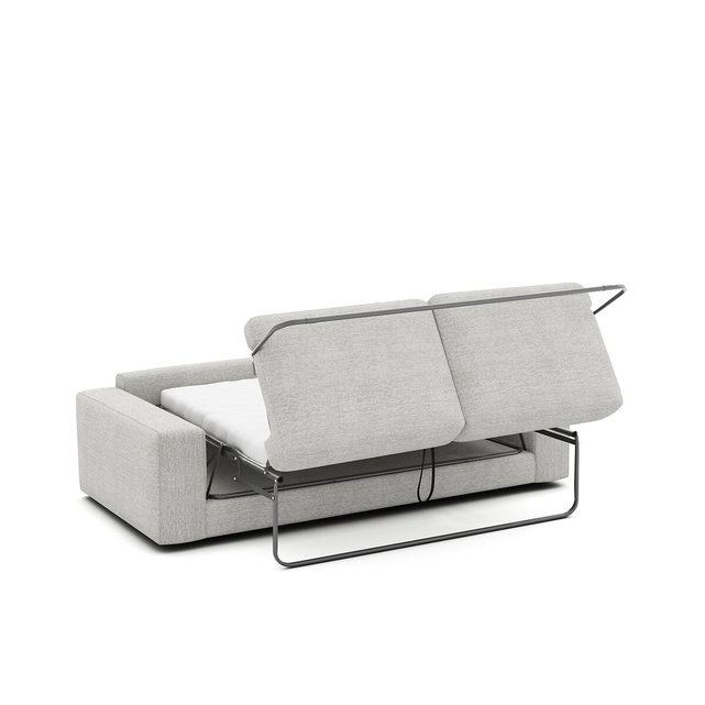 Πτυσσόμενος τριθέσιος καναπές-κρεβάτι με μελανζέ ταπετσαρία, Skander