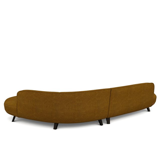 Γωνιακός καναπές με μελανζέ ψαθωτή ταπετσαρία, Rosebury