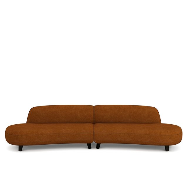 Εξαθέσιος καναπές με μελανζέ ψαθωτή ταπετσαρία, Rosebury