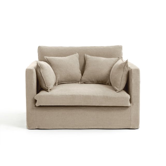 Διθέσιος καναπές από χοντρό λινό stonewashed, Neo Kinkajou