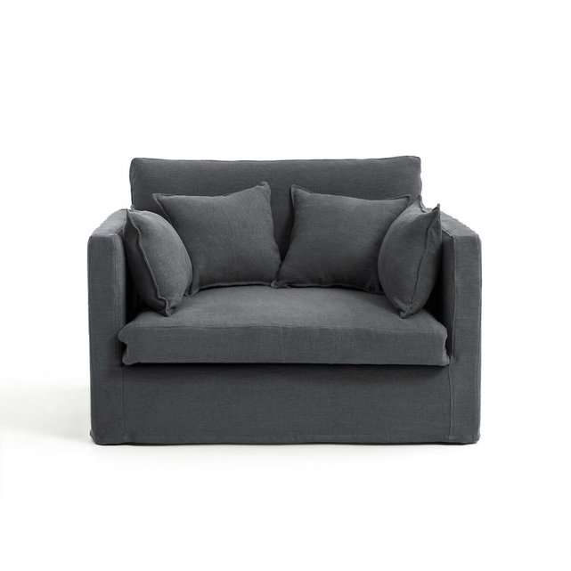 Διθέσιος καναπές από χοντρό λινό stonewashed, Neo Kinkajou