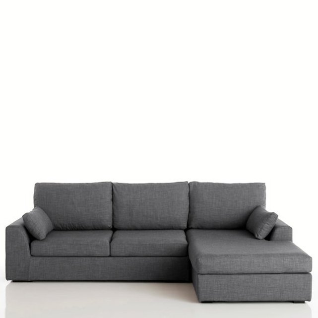 Γωνιακός καναπές με μελανζέ ανάγλυφη ταπετσαρία, Madison