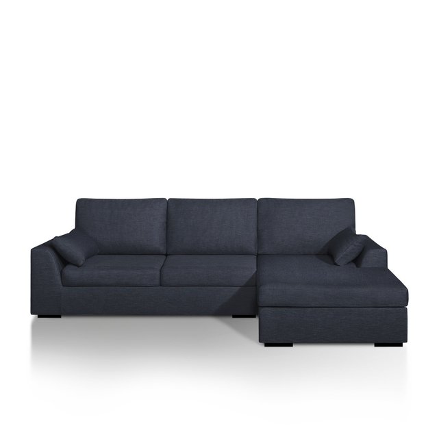 Γωνιακός καναπές-κρεβάτι με μελανζέ ανάγλυφη ταπετσαρία, Madison