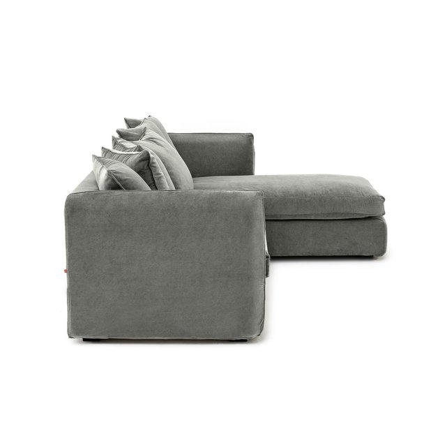 Γωνιακός καναπές-κρεβάτι από βελούδο stonewashed, Néo Chiquito
