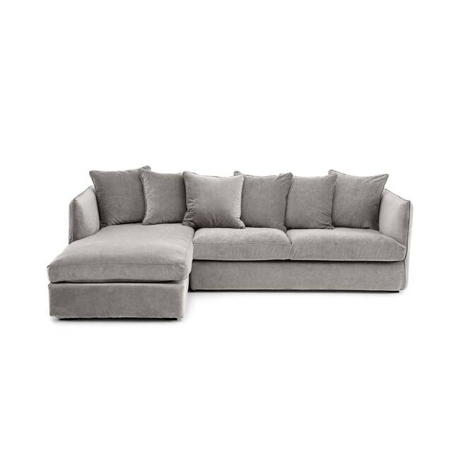Γωνιακός καναπές από βελούδο stonewashed, Neo Chiquito