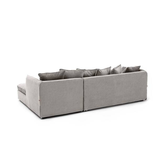 Γωνιακός καναπές από βελούδο stonewashed, Neo Chiquito