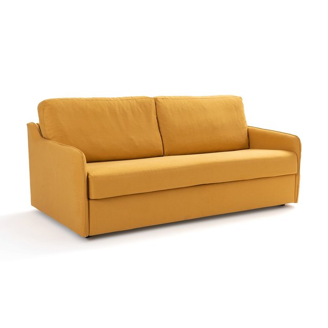 Καναπές-κρεβάτι από βαμβάκι λινό με στρώμα αφρού, Nano