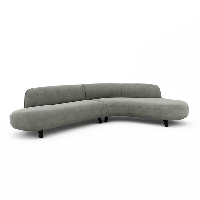 Γωνιακός καναπές από βελούδο stonewashed, Rosebury