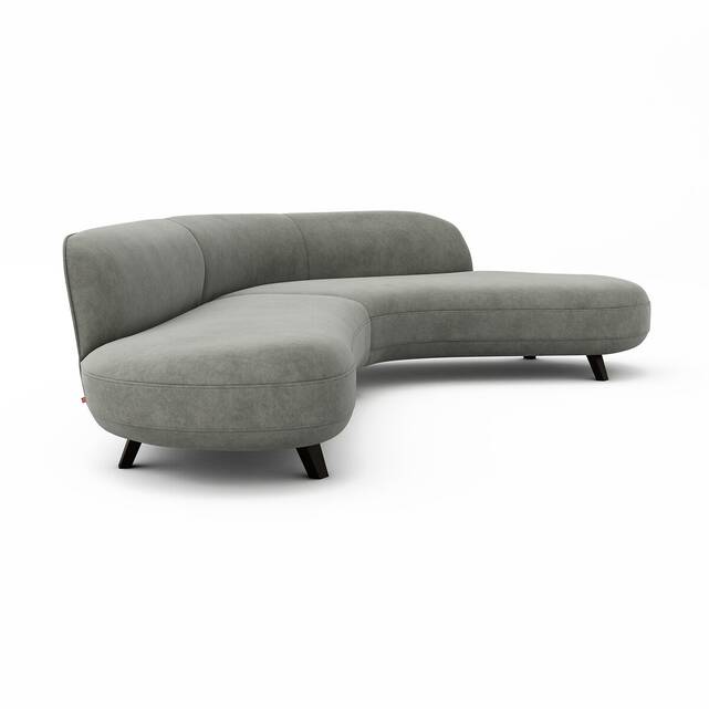 Γωνιακός καναπές από βελούδο stonewashed, Rosebury