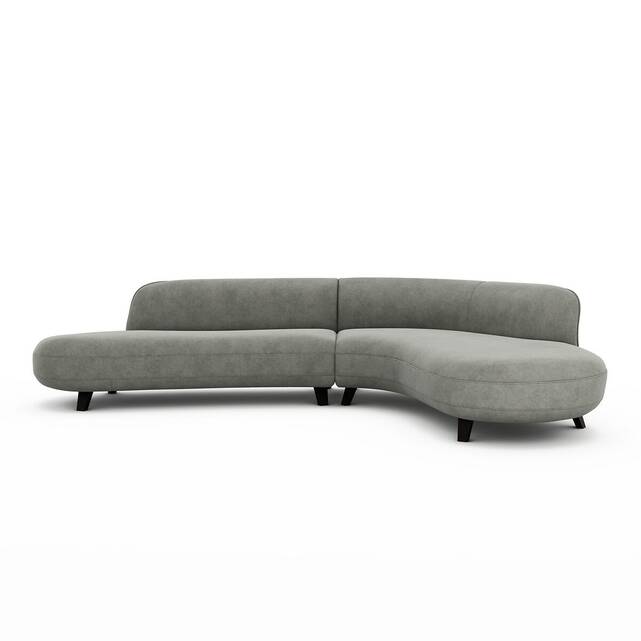 Γωνιακός καναπές από βελούδο stonewashed, Rosebury