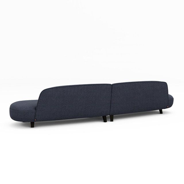 Εξαθέσιος καναπές με μπουκλέ ταπετσαρία με μελανζέ όψη, Rosebury, σχεδίασης E.Gallina