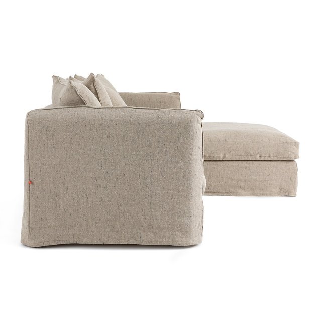 Γωνιακός καναπές από λινό ύφασμα με κηλίδες, Neo Chiquito