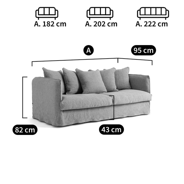 Καναπές από λινό ύφασμα με κηλίδες, Neo Chiquito