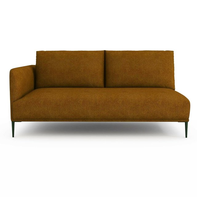 Μισός καναπές με ταπετσαρία με μελανζέ όψη και ψαθωτή ύφανση, Oscar, σχεδίασης E. Gallina