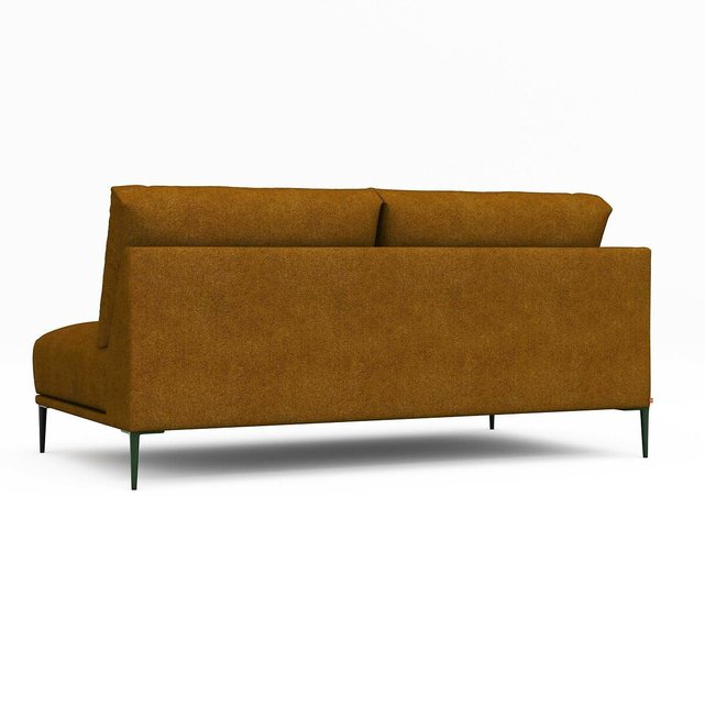 Μισός καναπές με ταπετσαρία με μελανζέ όψη και ψαθωτή ύφανση, Oscar, σχεδίασης E. Gallina