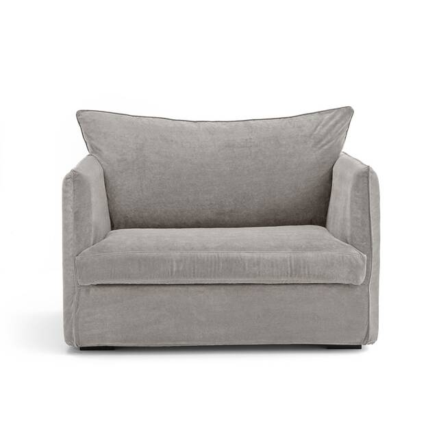 Πολυθρόνα XL από βελούδο stonewashed, Néo Chiquito