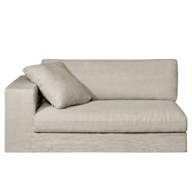 Μισός καναπές από χοντρό λινό ύφασμα stonewashed, Horus