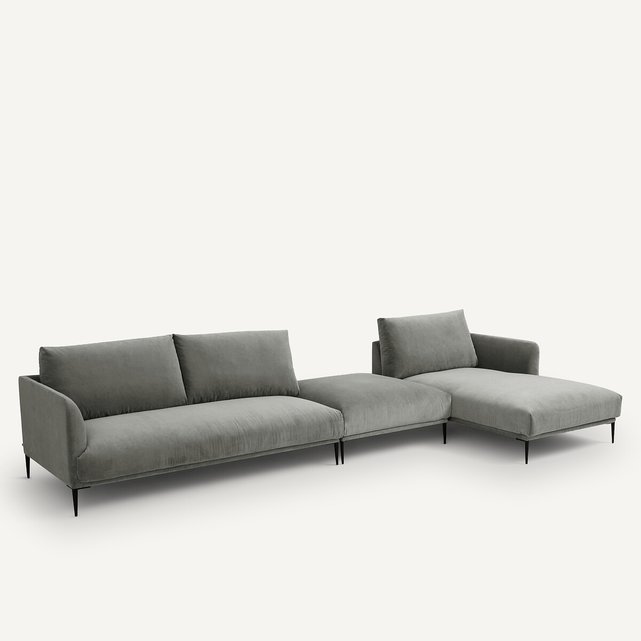 Ανάκλιντρο Oscar από βελούδο stonewashed, σχεδίασης E. Gallina