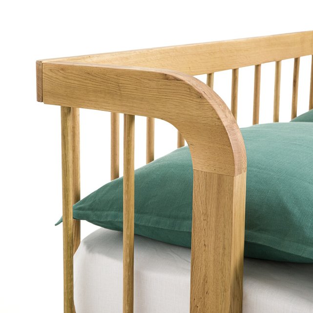 Κρεβάτι από μασίφ ξύλο δρυ με τάβλες, Matea