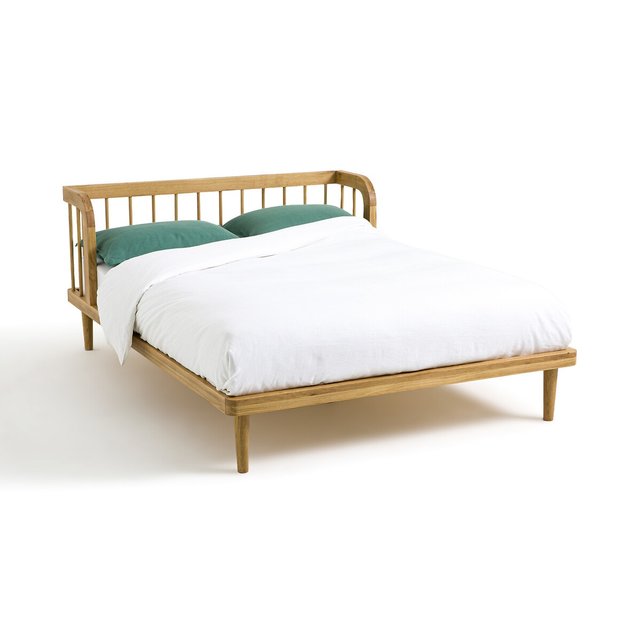 Κρεβάτι από μασίφ ξύλο δρυ με τάβλες, Matea