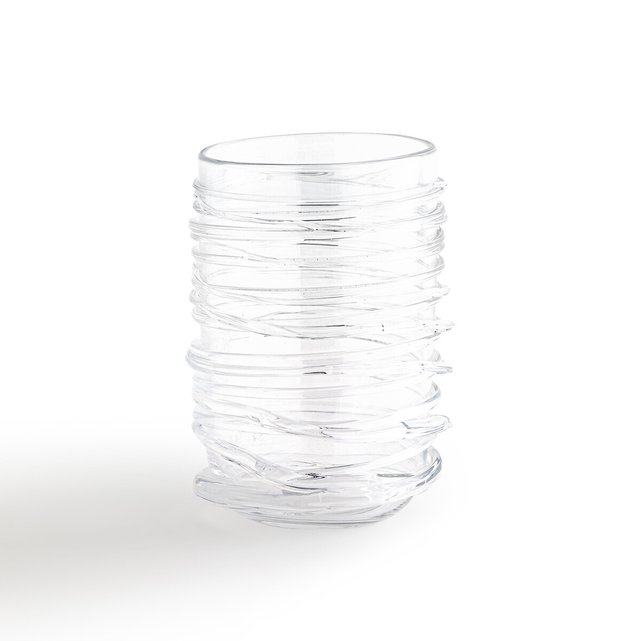 Διαφανές βάζο με ραβδώσεις από γυαλί, Danila