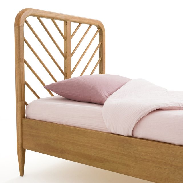 Παιδικό κρεβάτι από μασίφ ξύλο δρυ με τάβλες, Anda