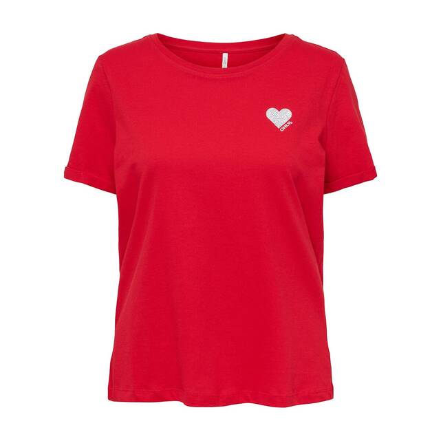 Κοντομάνικο T-shirt με στάμπα μικρή καρδιά
