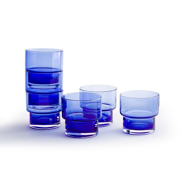 Σετ 6 ποτήρια νερού στο μπλε του κοβαλτίου, Nanto