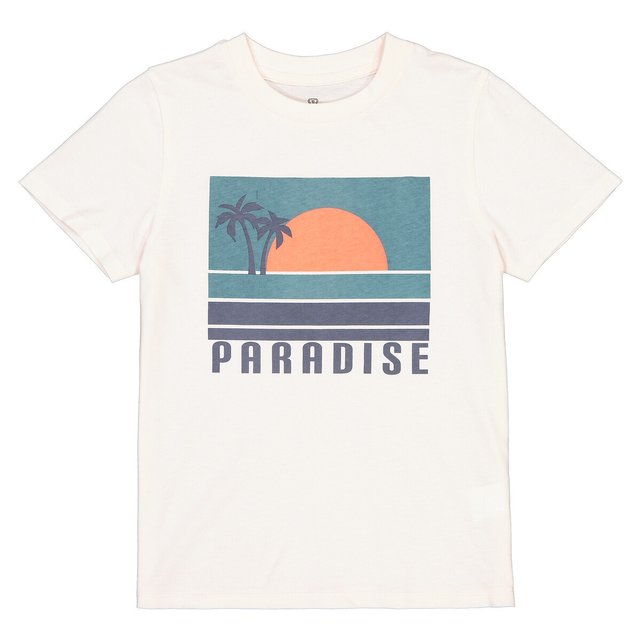 T-shirt με στρογγυλή λαιμόκοψη και στάμπα ηλιοβασίλεμα μπροστά