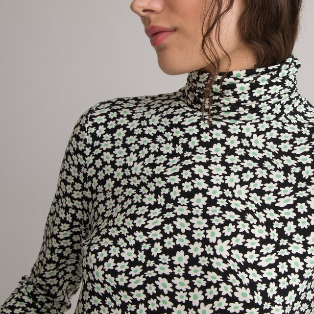 Μακρυμάνικη μπλούζα ζιβάγκο με μοτίβο λουλούδια