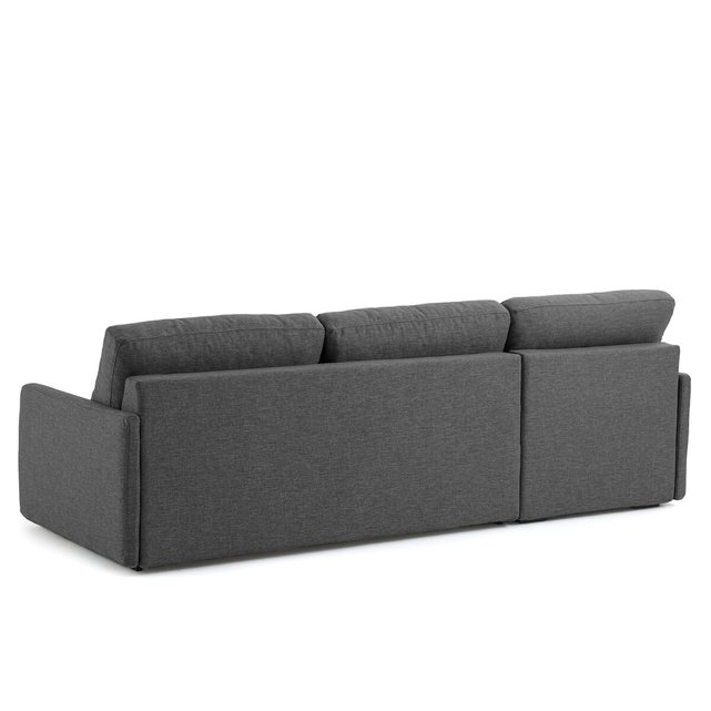 Γωνιακός καναπές-κρεβάτι με μελανζέ ταπετσαρία, Marta