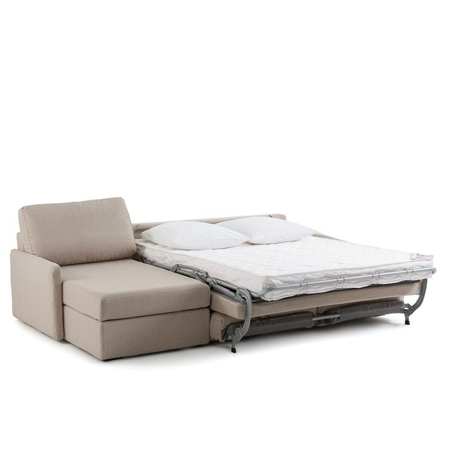 Γωνιακός καναπές-κρεβάτι με μελανζέ ταπετσαρία, Marta
