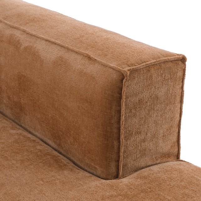 Πτυσσόμενος γωνιακός καναπές με ταπετσαρία ανάγλυφης ύφανσης από βελούδο, Ginosa