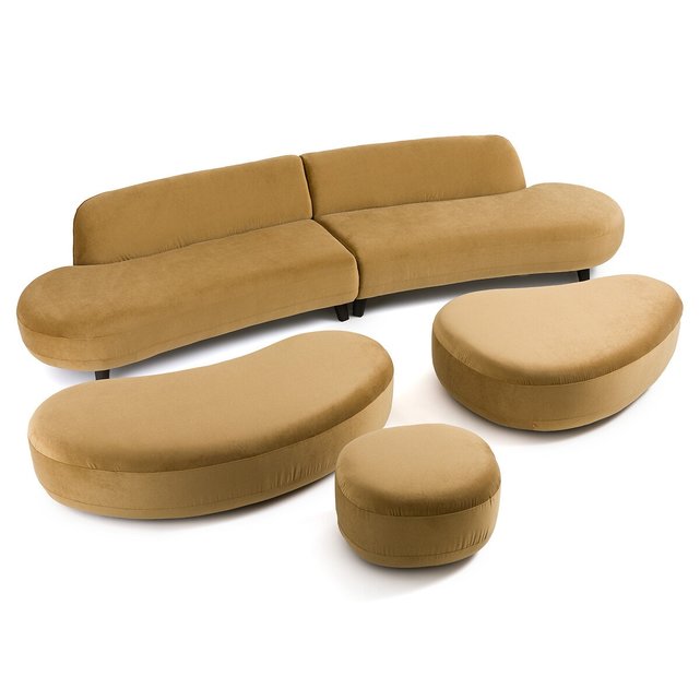 Εξαθέσιος καναπές από λινό βελούδο, Rosebury