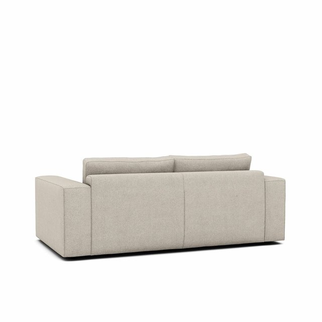 Τριθέσιος καναπές με ανάγλυφη ταπετσαρία από βισκόζη και λινό, Skander