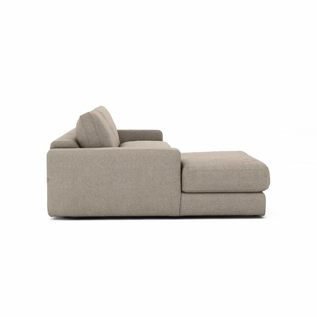 Γωνιακός καναπές με ανάγλυφη ταπετσαρία από βισκόζη και λινό, Skander