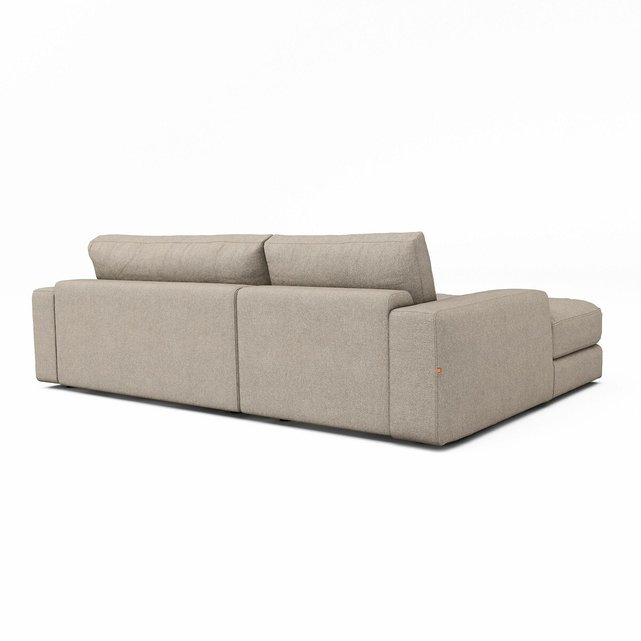 Γωνιακός καναπές με ανάγλυφη ταπετσαρία από βισκόζη και λινό, Skander