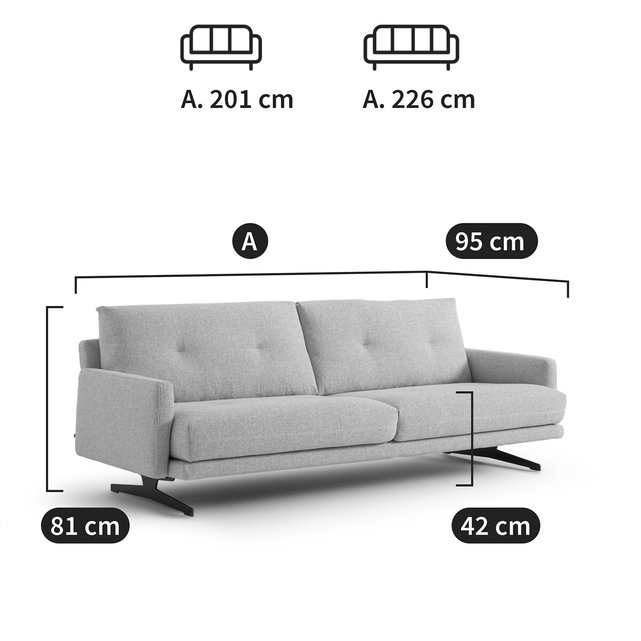 Καναπές με μελανζέ ταπετσαρία, Delicato